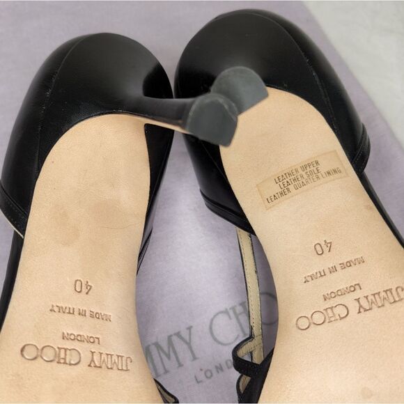 JIMMY CHOO black leather high heels - Picture 10 of 15